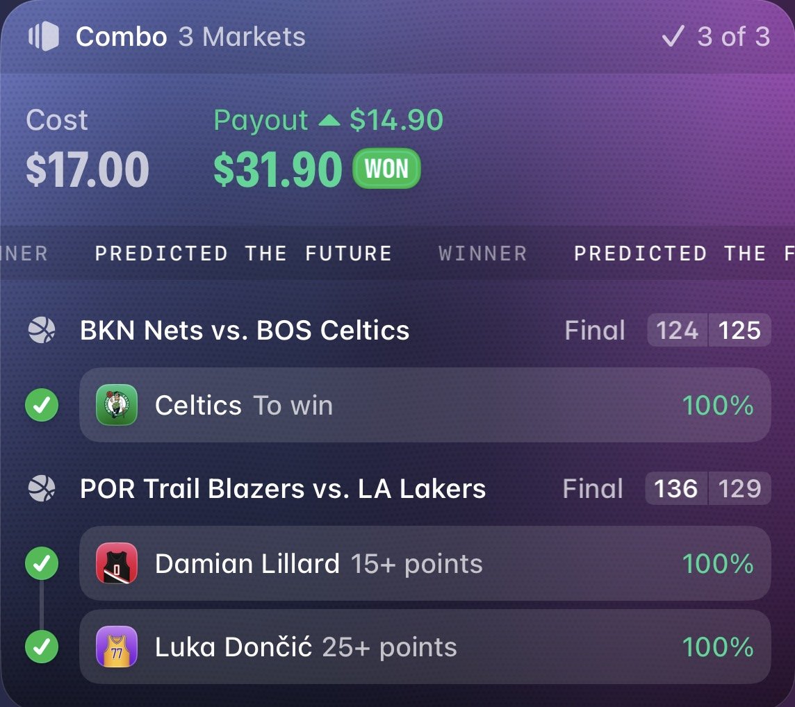 propitlikeit's tweet photo. Some solid wins in the squad lately!  ✅

Join my squad to see how I'd trade with a small account 👇
https://t.co/4ouuZexnlA

Trading Is Risky. 100% Loss Can Occur.

#PolymarketPartner https://t.co/CMB2W2fOoD