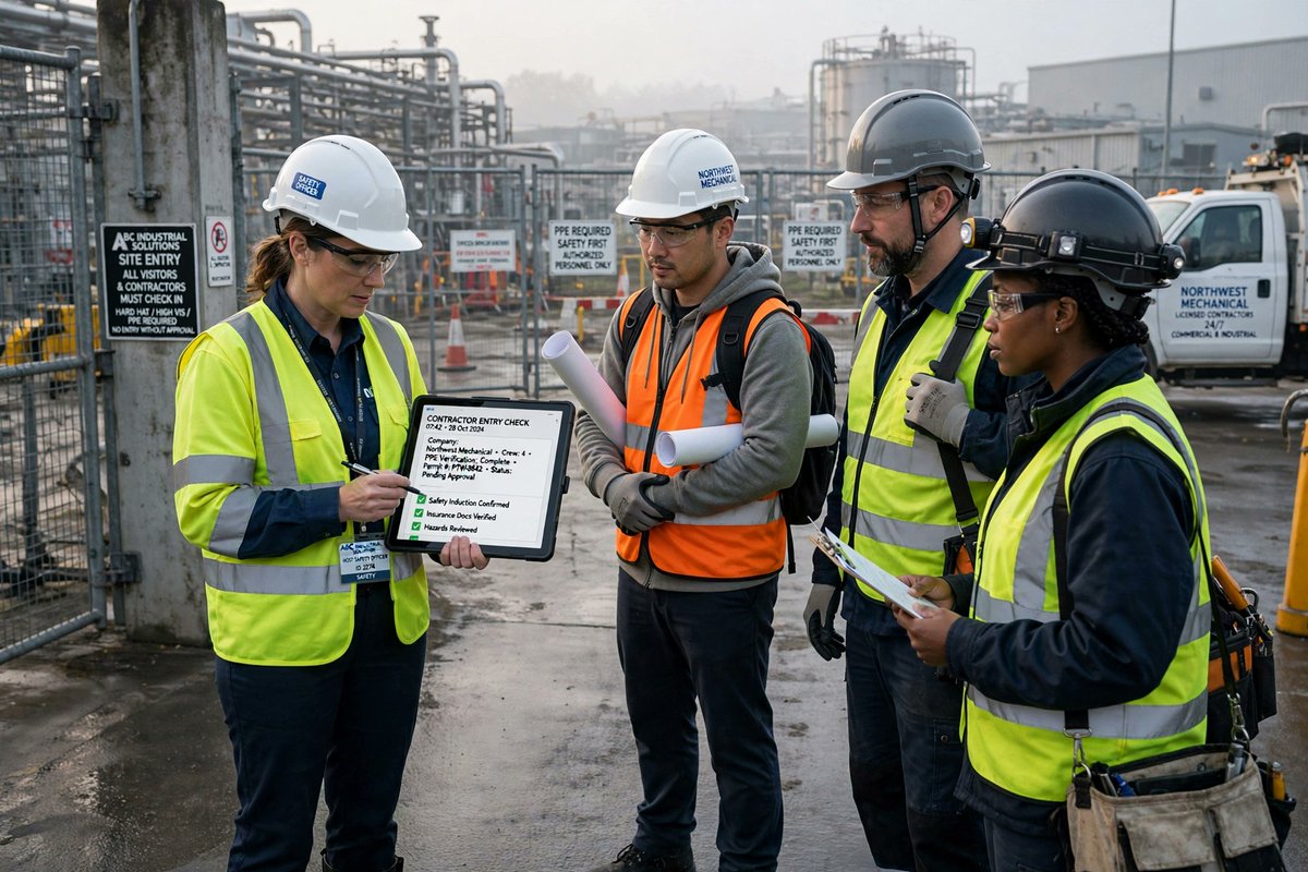 AIOptimistHQ's tweet photo. Contractor onboarding used to mean a binder, a video, and a signature nobody read. Now AI checks the paperwork, tailors the orientation to the work, and flags gaps before boots hit the ground.
#AI #ContractorSafety #EHS https://t.co/L0a4Kc7NYr