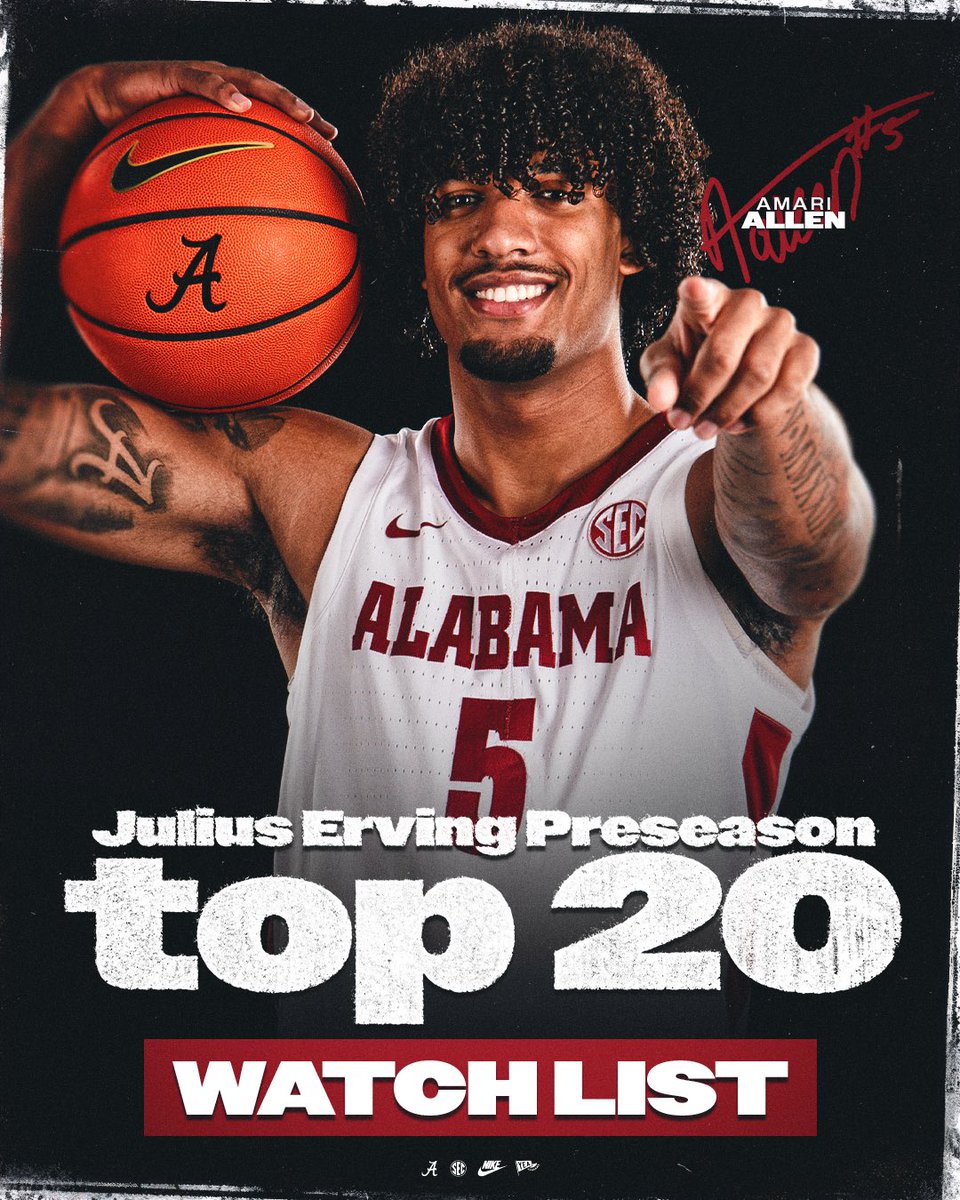 AlabamaMBB's tweet photo. 📍 Julius Erving Watch List https://t.co/UkAs8xGMVD