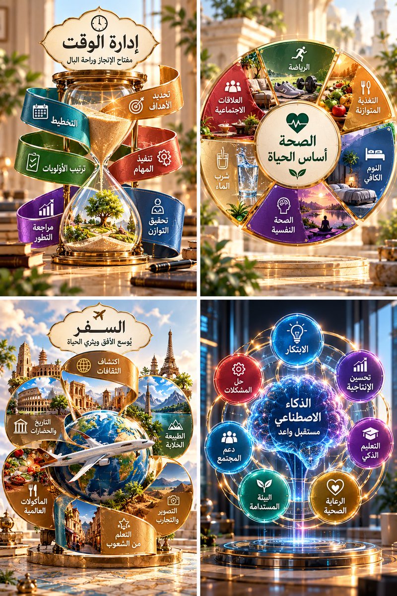 SULTAN__22__'s tweet photo. 🚨🎀 جديدنا  | استوديو عوالم الشرائط الذكي!

تخيّل تحوّل أي فكرة إلى خريطة ذهنية ثلاثية الأبعاد، من شرائط الحرير والمخمل، بألوان متدرجة وتكوينات فنية مذهلة! 🤯🔥

جرّبوا الكود الجديد:
/RIBBONMINDVERSE PRO

🎨 شنو يسوي لك؟

☀️ يحوّل أفكارك إلى أشكال فنية: شمس، نجمة، انفجار شعاعي، دوامة، زهرة، خريطة ذهنية وغيرها.

🎀 يختار خامات فاخرة: حرير، ساتان، مخمل، ذهب، كروم، زجاج وهولوغرافي.

🌈 يتحكم بالألوان والخلفيات والتكوينات، من التشابك والطبقات إلى التفرعات والأشكال الشعاعية.

🧠 يحوّل الموضوع إلى تصميم منظم، بفروع وعناوين وأيقونات تخدم الفكرة.

📱 يدعم التصاميم العمودية 9:16 والمربعة والأفقية، ويولّد لك برومبتًا احترافيًا جاهزًا للنسخ إلى أداة توليد الصور.

🚀 طريقة التجربة:
1️⃣ انسخ الكود /RIBBONMINDVERSE PRO.
2️⃣ الصقه في ChatGPT أو Gemini.
3️⃣ اكتب موضوعك واختر الشكل والخامة والألوان والخلفية.
4️⃣ اختر التشغيل المباشر أو التفاعلي.
5️⃣ انسخ البرومبت الناتج وجرّبه في مولّد الصور.

💡 مثالنا: «ترتيب رحلة برية — مكشات» تحوّل إلى خريطة ذهنية شعاعية بشرائط مخملية متدرجة بألوان قوس قزح، على خلفية بيضاء.

✅ جميع النماذج المعروضة في هذه التغريدة من إنتاج الكود /RIBBONMINDVERSE PRO.

جرّبه، وابتكر تكوينك الخاص، وورّنا إبداعك! .. كل الصور والنماذج المرفقة مع التغريدة من انتاج الكود👇

#ذكاء_اصطناعي #تصميم_بالذكاء_الاصطناعي #هندسة_البرومبت #ChatGPT #Gemini #NanoBanana #تصميم_ثلاثي_الأبعاد #خرائط_ذهنية #تصميم_إبداعي #أكواد_سلطان