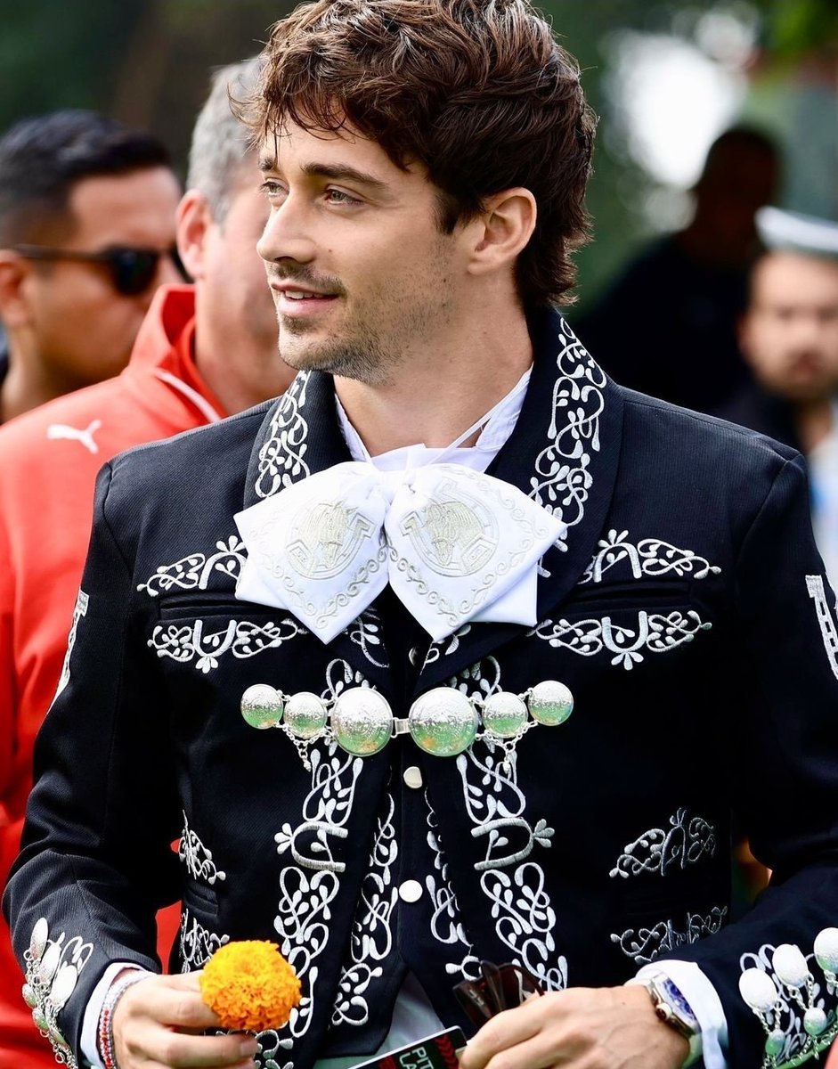 leclercsletters's tweet photo. charles arriving as a mariachi to media day 🤍✨️

[mexico 24] https://t.co/PGVRcQTKHT