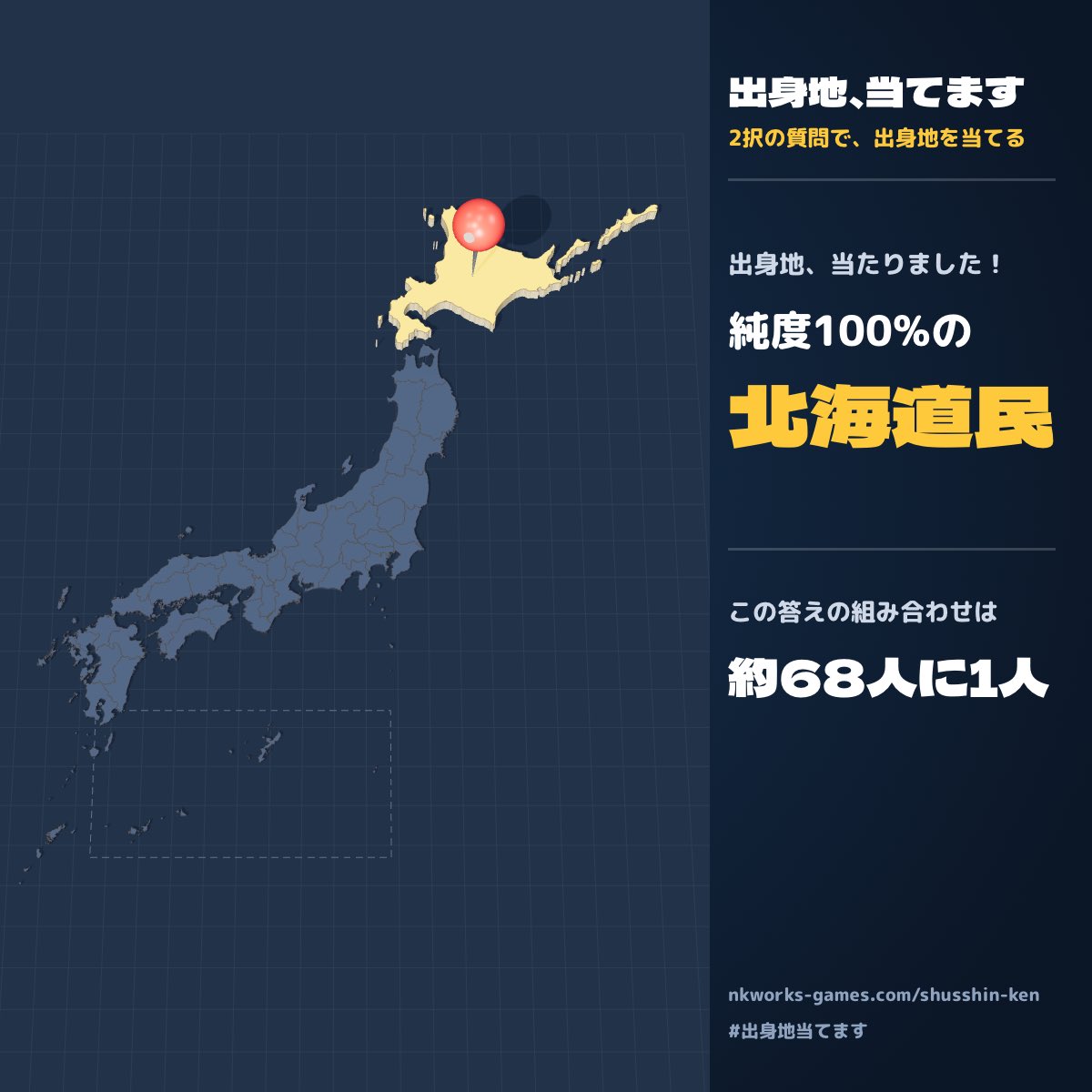 3854nonono's tweet photo. 2択10問で出身地を当てられた…！ 純度100%の北海道民でした。この答えの組み合わせは約68人に1人 #出身地当てます https://t.co/EPXVzw99PN
ウケんだけど😂 https://t.co/EAB8EA6Kf2