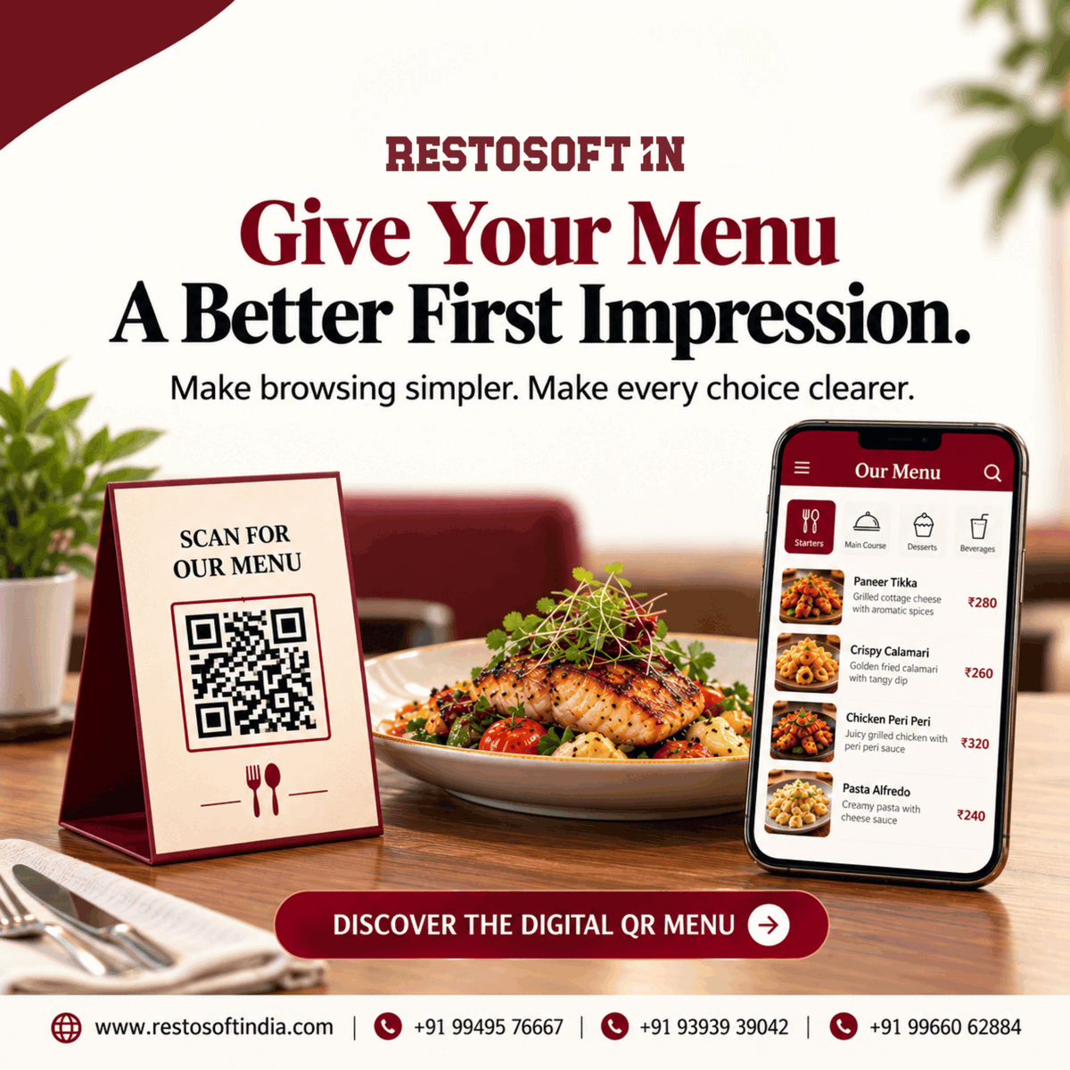 petrosoftymts's tweet photo. 📌 Make every dish easy to discover! 🍽️ Give your restaurant menu a better first impression with RestosoftIN Digital QR Menu.

🌐 https://t.co/u9SkpvhDqP
📞 +91 99495 76667 | +91 93939 39042 | +91 99660 62884

#RestosoftIN #QRMenu #DigitalMenu #RestaurantSoftware https://t.co/UDBowatlSq