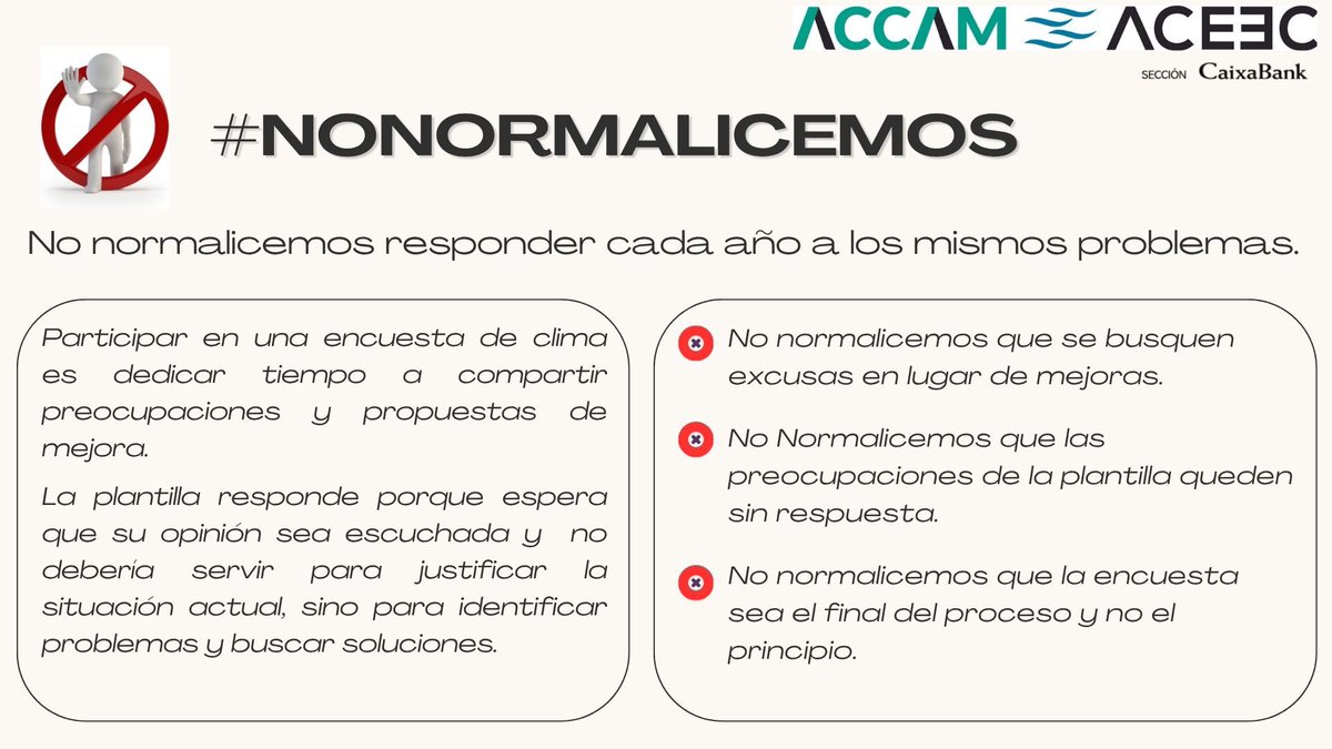 ACCAMCAIXABANK's tweet photo. #NoNormalicemos

Responder cada año a los mismos problemas. https://t.co/3xAVVCaJvY