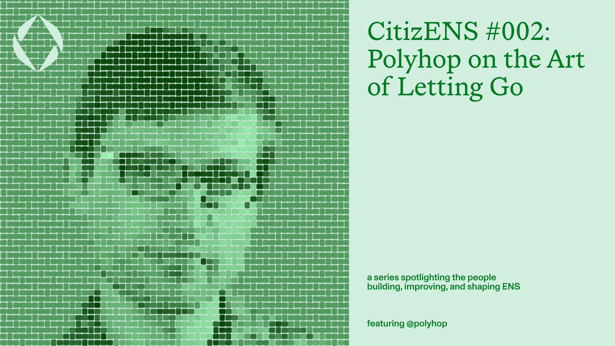 ensdomains's tweet photo. Have you claimed your ENSv2 commemorative NFT yet?

Meet Simon Alexander-Adams, also known as @polyhop, the artist behind the collection.

In CitizENS #002, we explore his creative process, the details in your card, and the art of letting go. https://t.co/q2lvc6oG0W