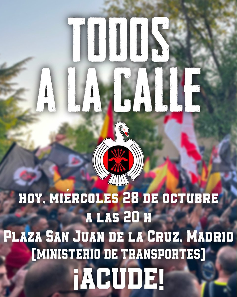 punosyletras's tweet photo. Hay que ir convoque quien convoque. 

Me da igual es Falange, Núcleo Nacional, el PP o Teruel Existe.

Allí estaré. https://t.co/sFGdccXIRW