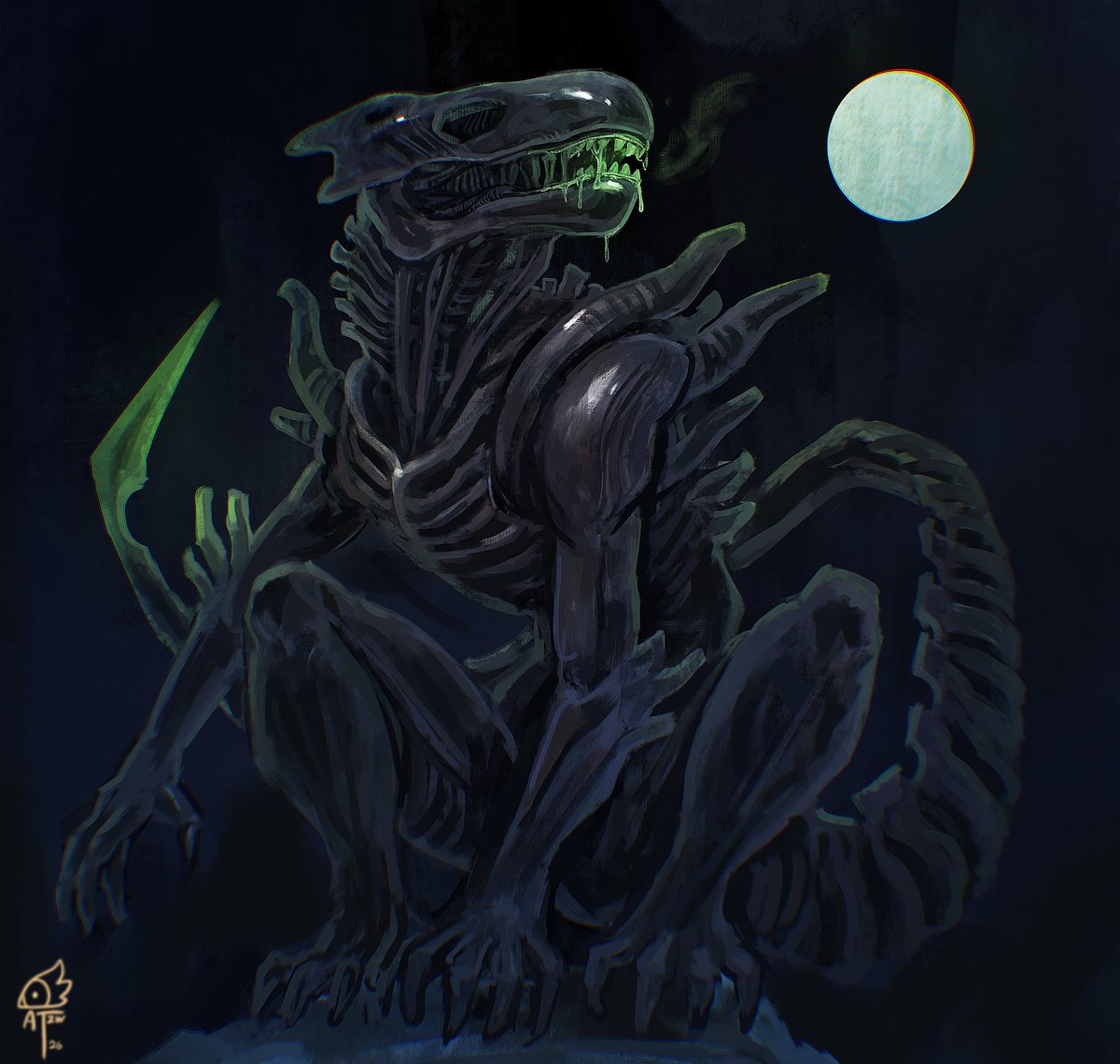AaronTzw_Art's tweet photo. #weretober 28. Alien Dinosaur https://t.co/ZZsdEbjqZE