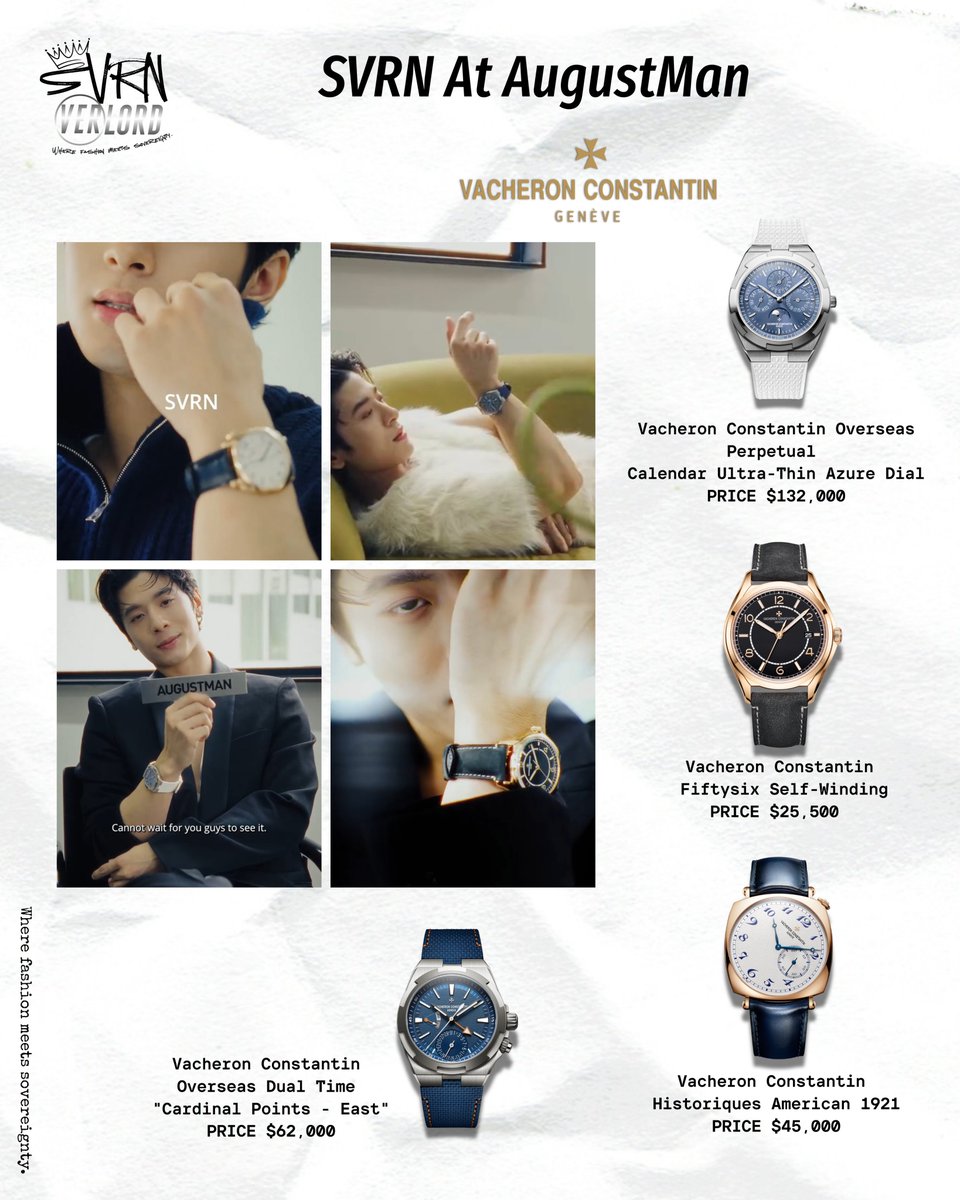SVRNOverlord's tweet photo. SVRN At AugustMan ⌚👑
High watchmaking collection featuring
@Vacheron1755

#SVRN #SOVEREIGN 
#SVRN_OverLord https://t.co/jIKMJNkp8b