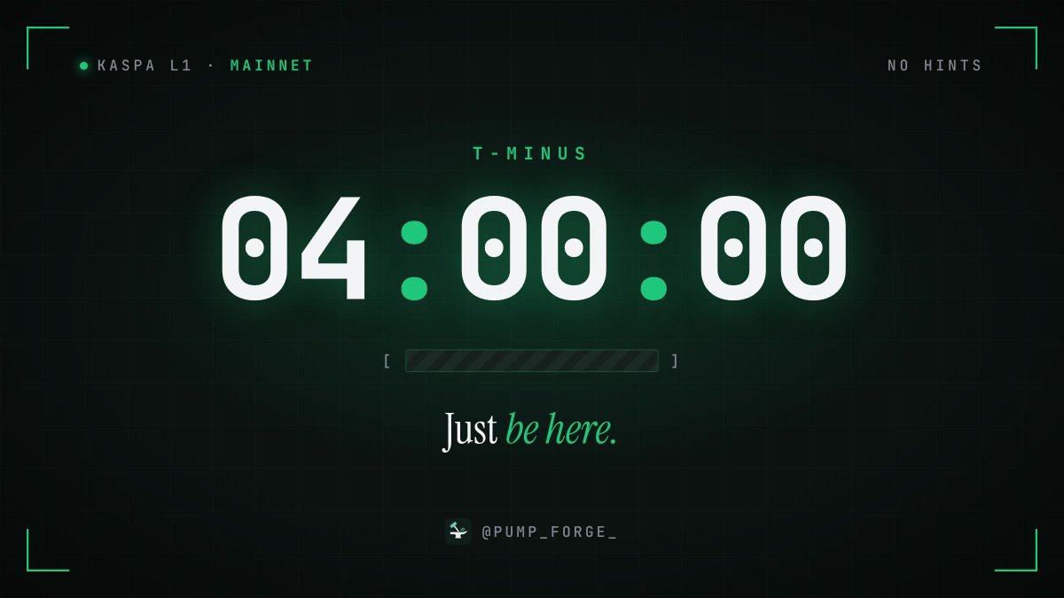 Pump_Forge_'s tweet photo. 4 hours.

Something big lands on Kaspa L1 today.

Stay close 👀 https://t.co/XP4YVXWrn7