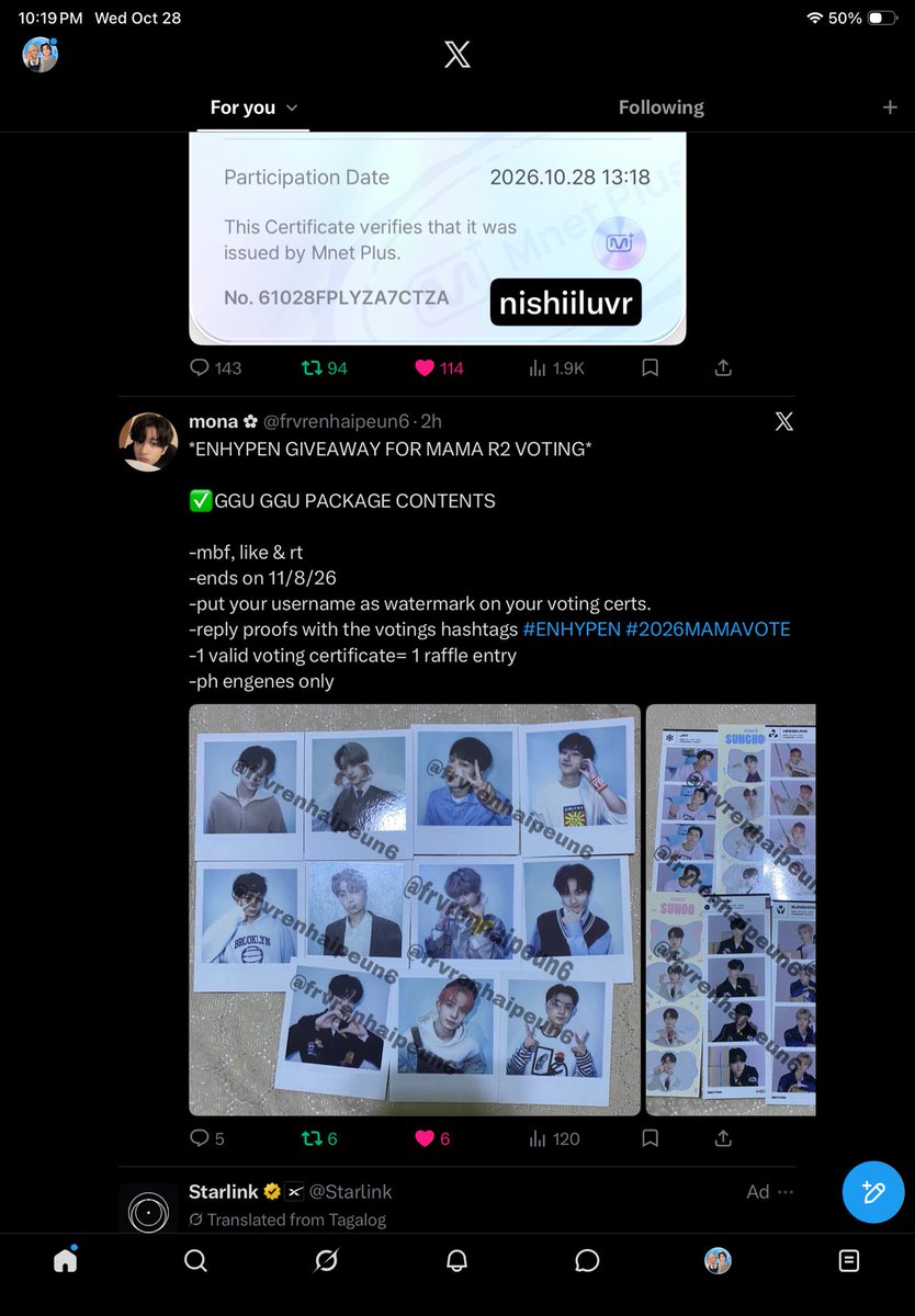 sunwonlver's tweet photo. @frvrenhaipeun6 I VOTE #ENHYPEN ON #MAMAVOTE2026 ✨🍀🍀 https://t.co/381J1q5Tra