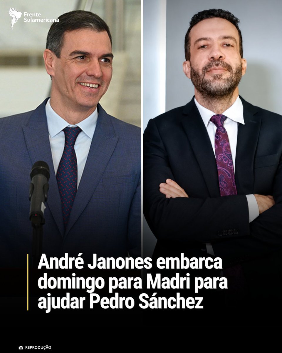Frtsulamericana's tweet photo. O deputado federal André Janones confirmou à coluna do Metrópoles que embarca neste domingo para Madri, onde vai ajudar o primeiro-ministro espanhol, Pedro Sánchez, nas eleições do país. https://t.co/Hbfw3vWS98