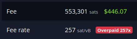 Kruwed's tweet photo. The fee on the JoinMarket coinjoin was a bit aggressive. https://t.co/vYBUUusMLB