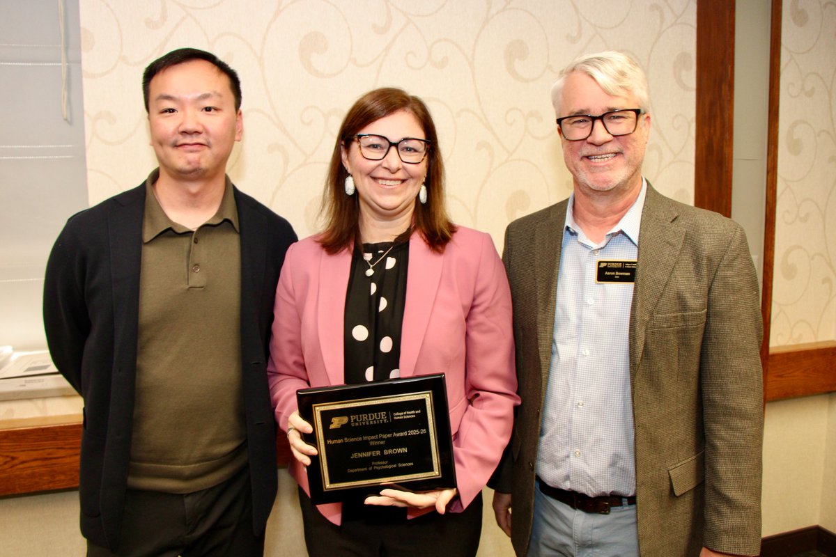 PurdueHHS's tweet photo. 🎉 Congratulations to the winners of the Human Science Impact Paper Awards from yesterday's College of Health and Human Sciences Fall Research Day! https://t.co/FppNINkO5K