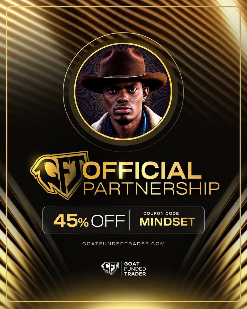 Mindsetfx's tweet photo. Every new chapter starts with a decision to grow.

I’m excited to announce my official partnership with @GoatFunded 

This marks a new chapter for Mindsetfx as we continue to grow, educate traders, and create more opportunities within the trading community.

Coupon code: MINDSET 45% off 
and 50% off (Halloween, limited offer)
 
Get started today -https://t.co/1FrbdEMgib

Let get started 🔥