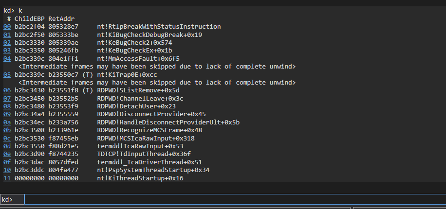 iss4c_f0ng's tweet photo. Spent over a week studying kernel debugging and MS12-020... quite sophisticated. I hope I can do better when I study MS17-010.
#MS12020 #DoS #kernel https://t.co/b8Qw2QTK2W