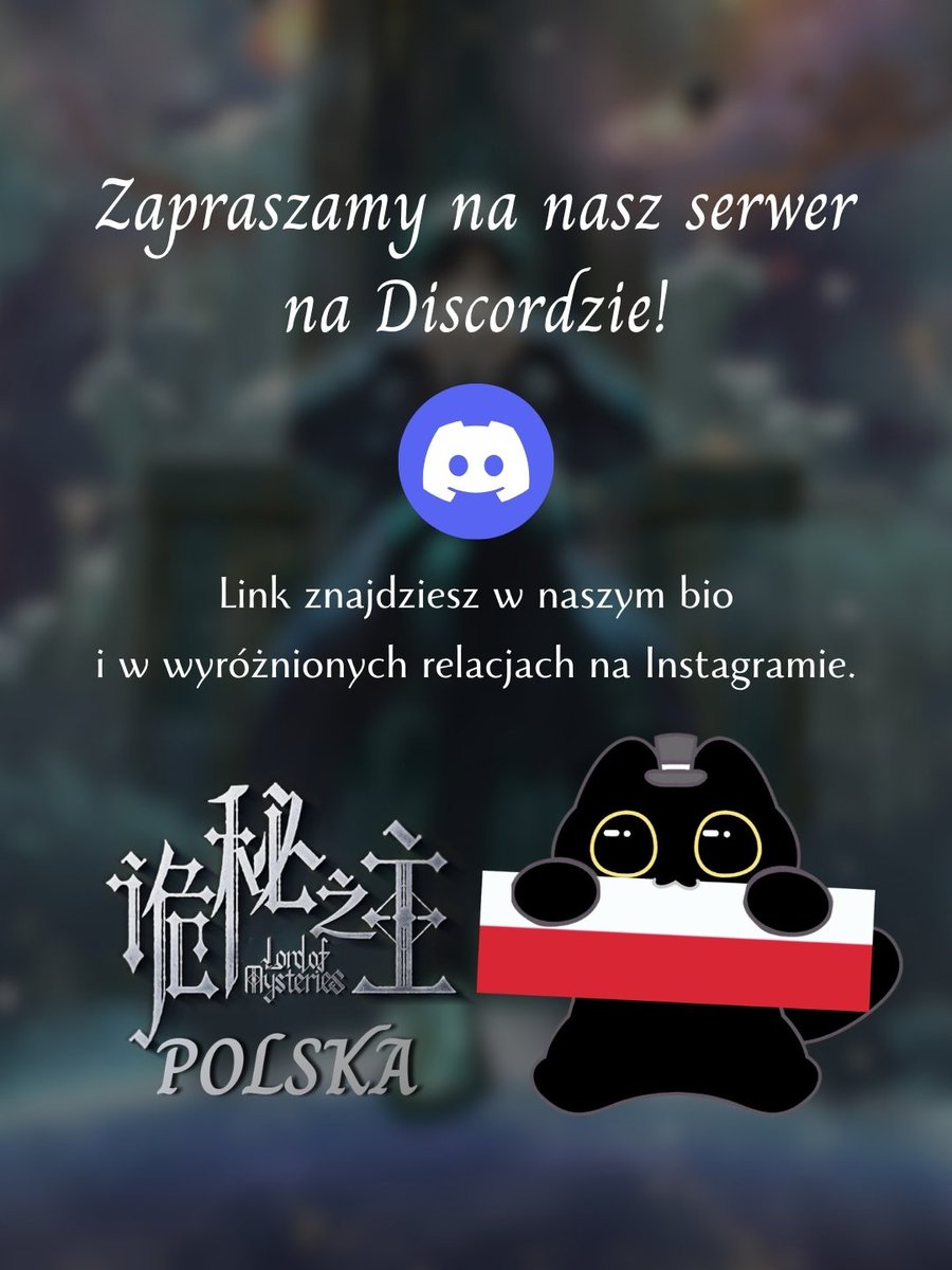 lompolska's tweet photo. Z radością informuję, że nasze media powiększyły się o serwer na Discordzie! 🥳
Link do niego znajdziecie w bio i w wyróżnionych relacjach na Instagramie ("Nasze media").
#诡秘之主 #lordofmysteries #lordofmysteriespolska #lompolska #lom https://t.co/ydoGha9bSd