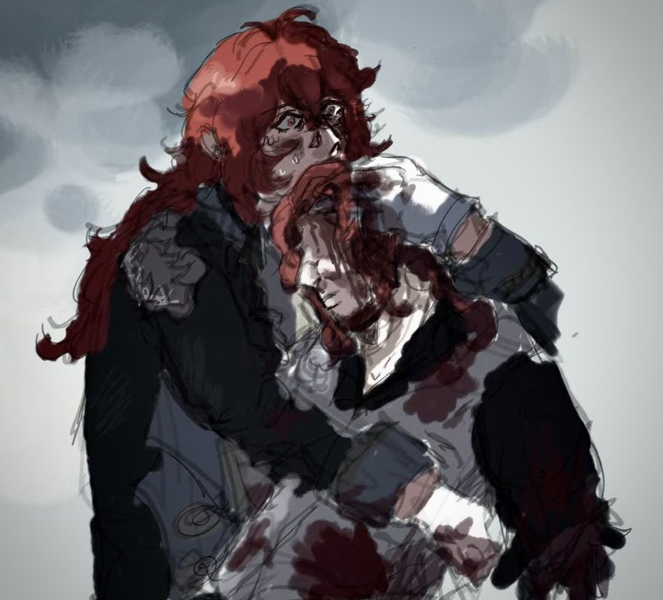 favoniussy's tweet photo. diluc, the weak ? &amp; his father crepus #diluc https://t.co/WU9GYUo5kn