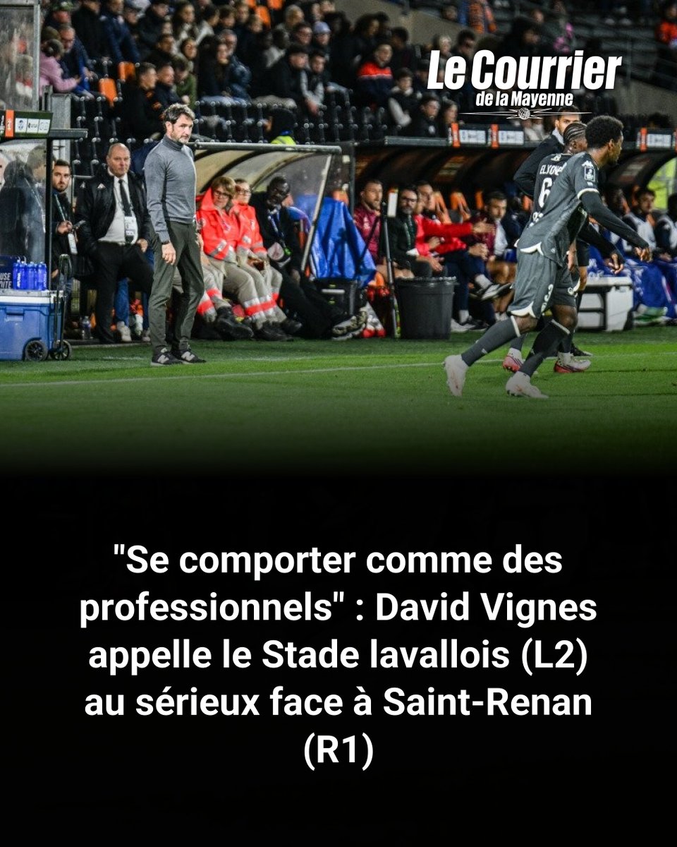 CDLM53's tweet photo. Coupe de France. "Se comporter comme des professionnels" : David Vignes appelle le Stade lavallois (L2) au sérieux face à Saint-Renan (R1)
➡️ https://t.co/bqlTsL6eYW https://t.co/PtSC7LYxf8