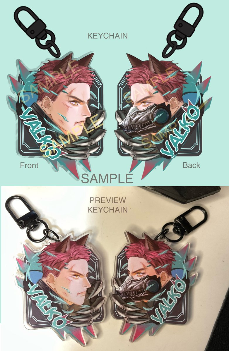 zachrg707's tweet photo. Information about the Valko keychain!
I shared my WIP design on the catalog before, but I made some changes for the final design, 
It’s not just one sided anymore I added back keychain of him wearing his mask, with a chip as BG https://t.co/aLhHoiycXy