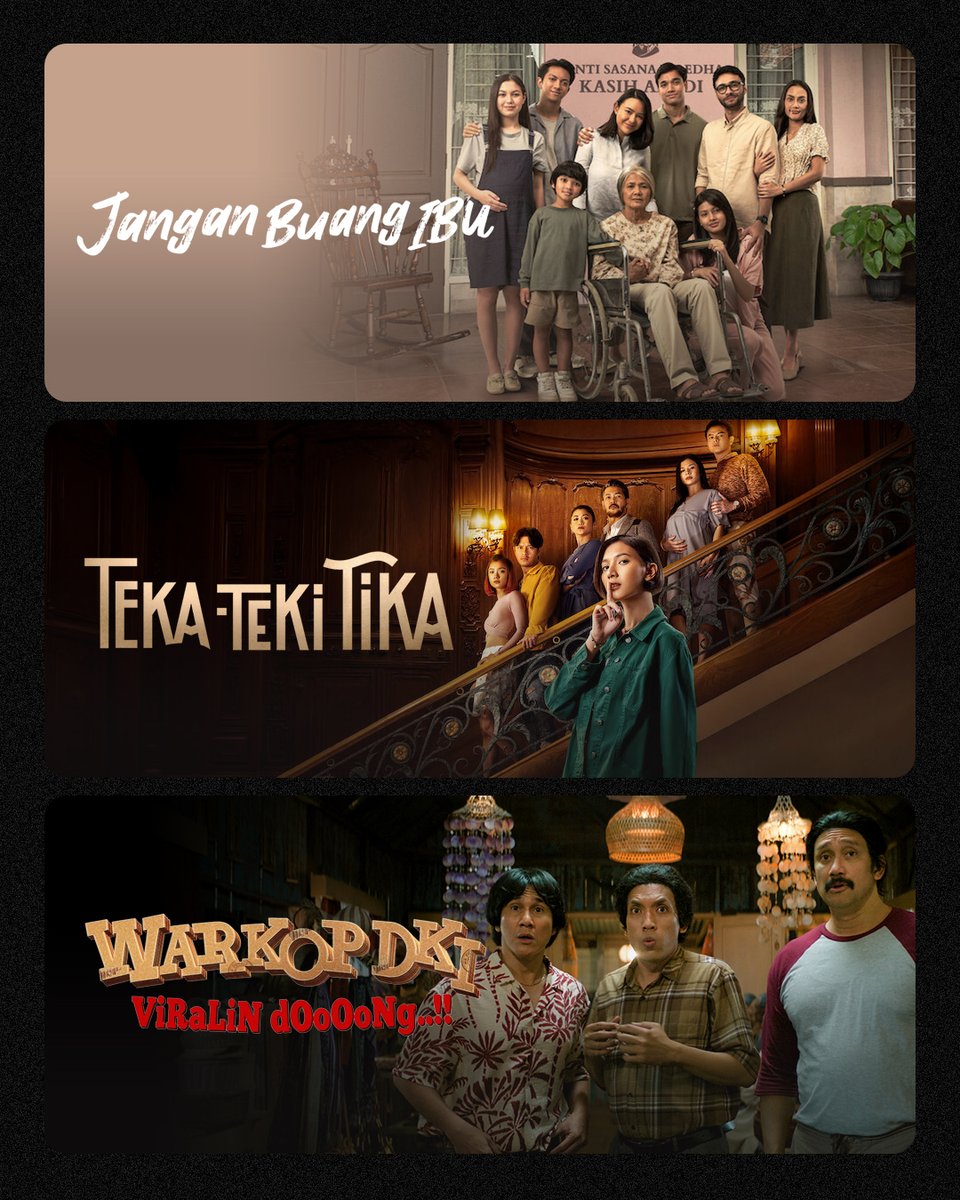 NetflixID's tweet photo. Nambah lagi deretan film Indonesia yang masuk Netflix! Film Jangan Buang Ibu, Teka-Teki Tika &amp; Warkop DKI: ViRaLiN dOoOoNg..!! udah tayang! https://t.co/xM7U73bu0A