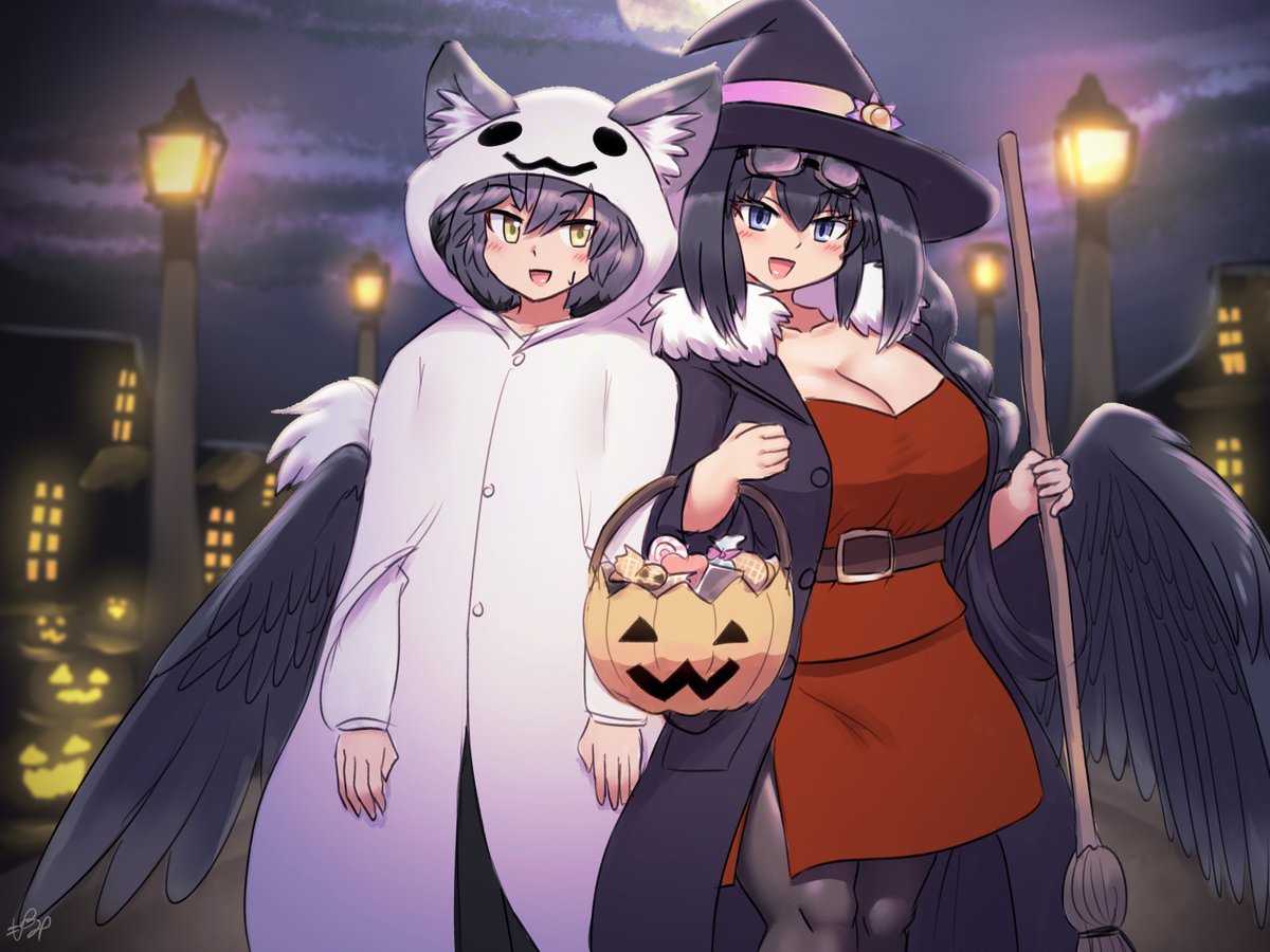 mofumi016's tweet photo. 昨年と一昨年のオリキャラハロウィン絵 https://t.co/XuUxnvr6wA