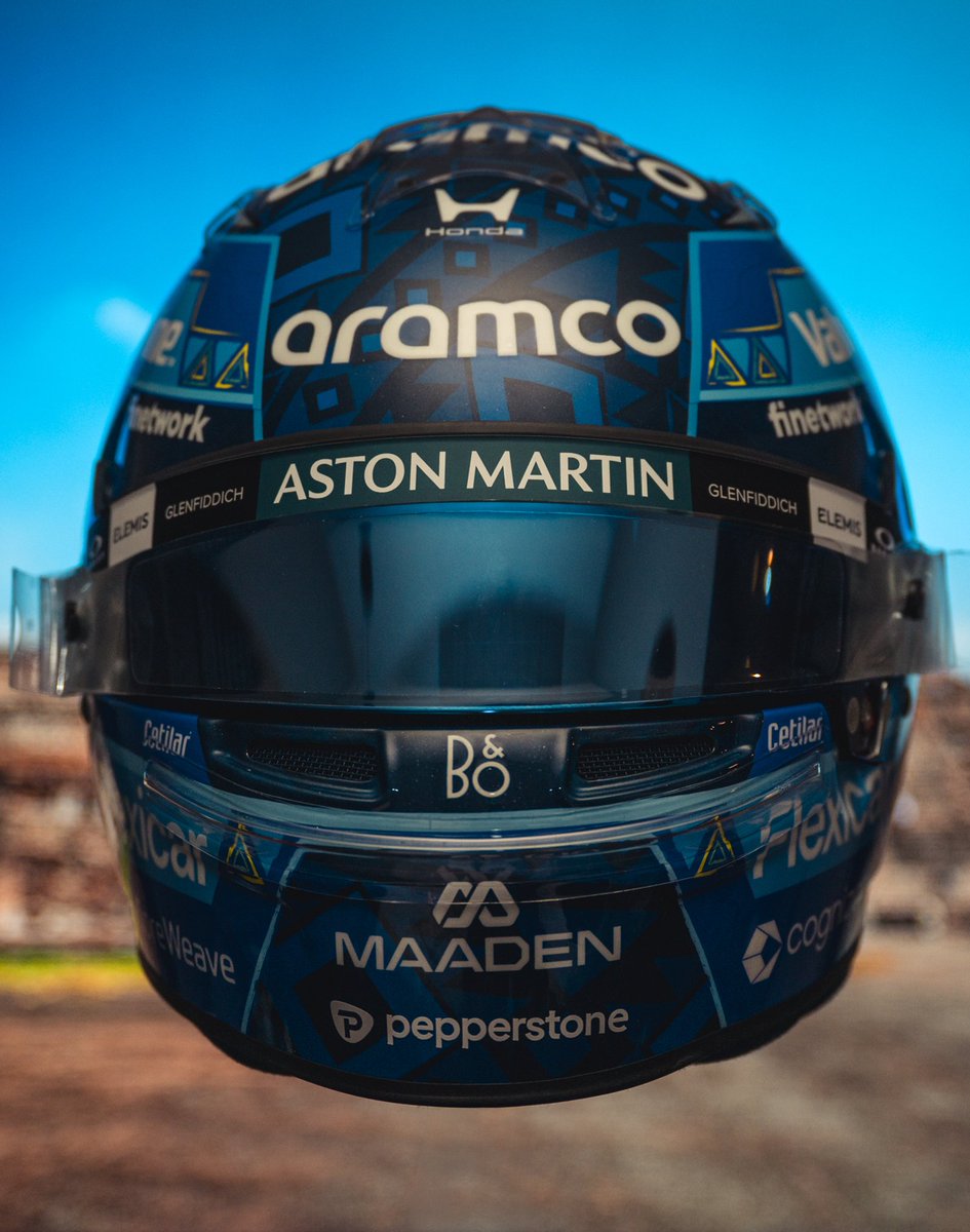 AstonMartinF1's tweet photo. We're strengthening our partnership with @PepperstoneFX, with Fernando also becoming a Pepperstone global ambassador from 2027. 🤝

He'll race with this special helmet in Mexico City this weekend.

Better Never Settles. #MexicoGP https://t.co/Gh2jPSykDs
