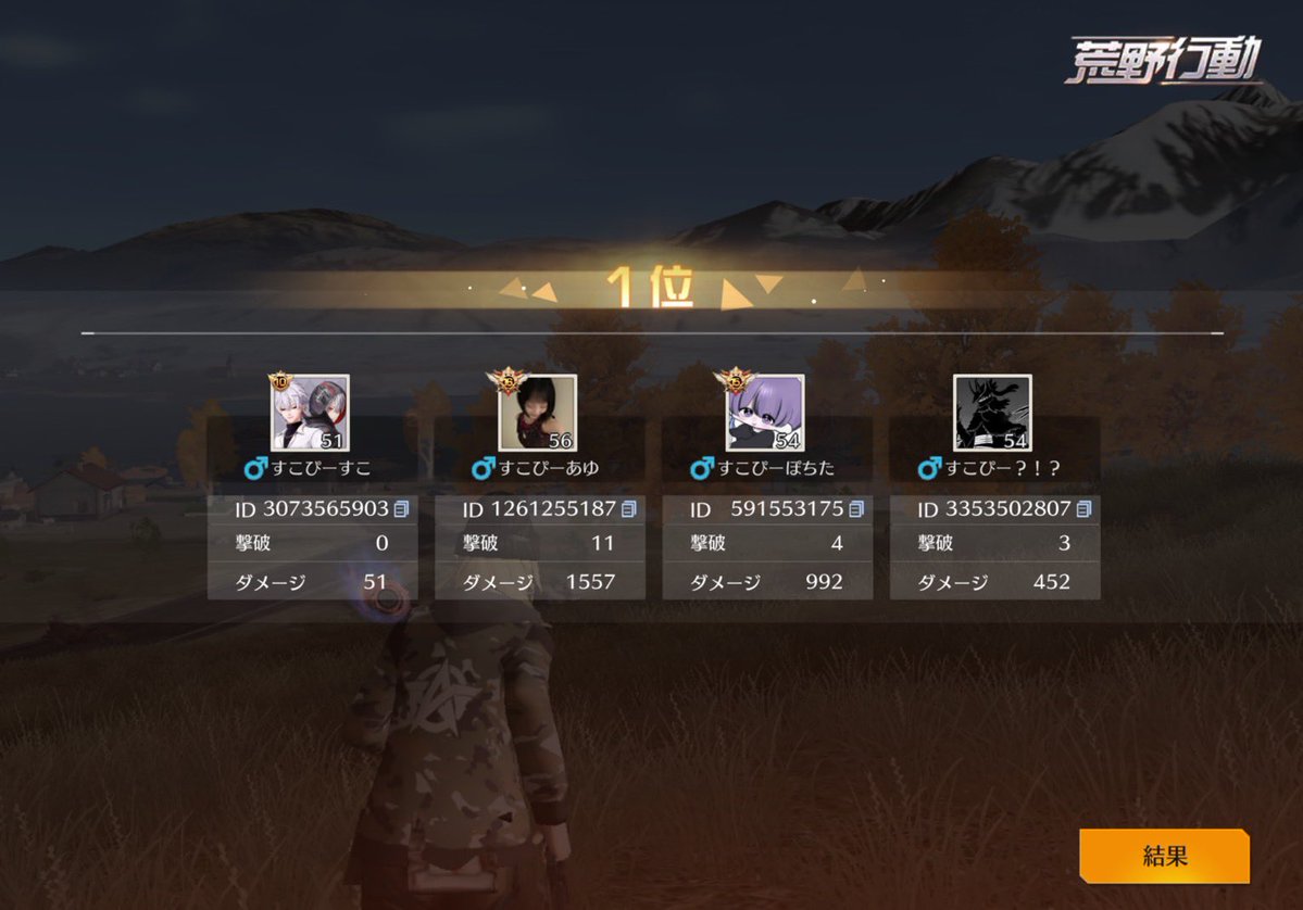 4ll1yzz's tweet photo. キル数上限超えて最下位です😊
減点無ければ🥉 キルラ��10位も🗑 https://t.co/BWQMQhGtqT