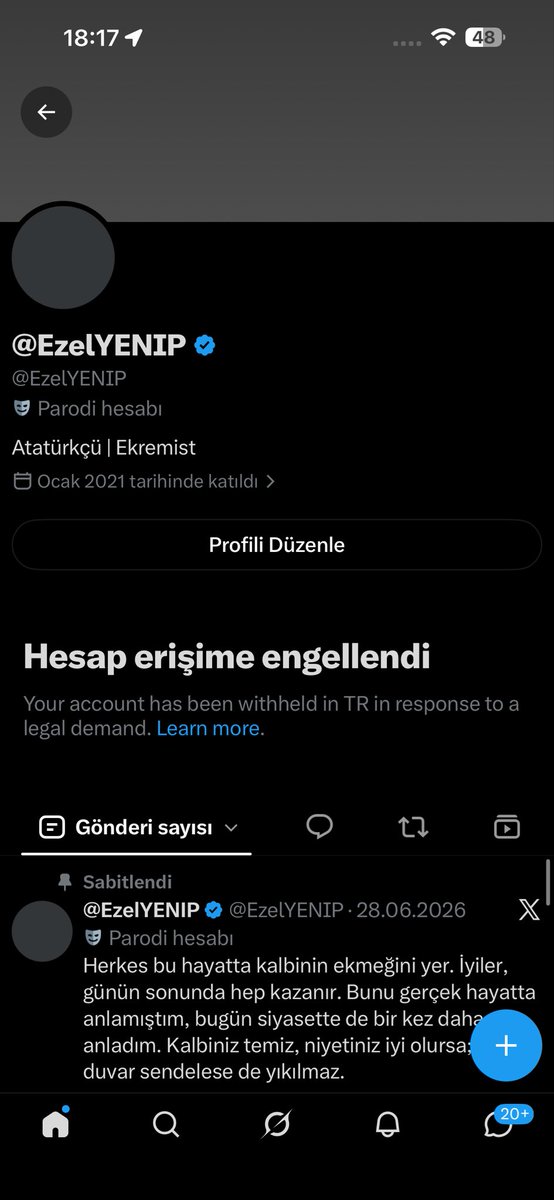 EzelYENIPARTI's tweet photo. Hesabım, dört mahkeme kararıyla Türkiye’den erişime engellendi. İktidar bizi susturmaya çalıştıkça sesimizi daha gür çıkaracağız. Yeni hesabım burası; desteğinizi bekliyorum. Beni takip edip bu twiti RT’lerseniz sevinirim https://t.co/2soh0rZ5mF