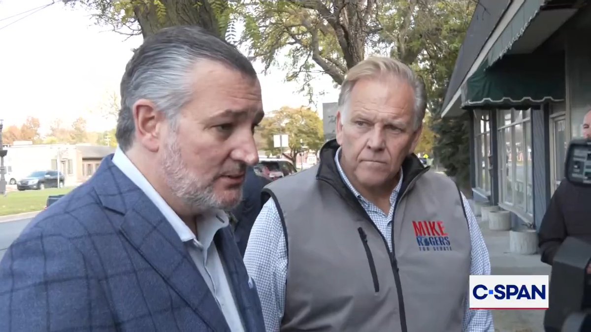 C-SPAN: U.S. Sen. candidate Mike Rogers (R-MI) and Sen. Ted Cruz (R-TX) say the media is lying about Abdul El-Sayed (D-MI)