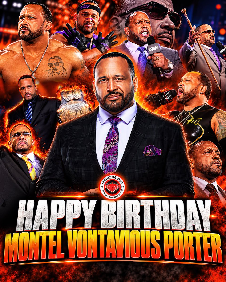 ShowMarkingOut's tweet photo. Happy birthday to Montel Vontavious Porter, @The305MVP. Every week you bring the stories, the laughs, and the real talk to Marking Out with MVP &amp; Dwayne Swayze. Here's to a great day and a big year ahead. Enjoy it, brother. https://t.co/qNbqGaHQDP
