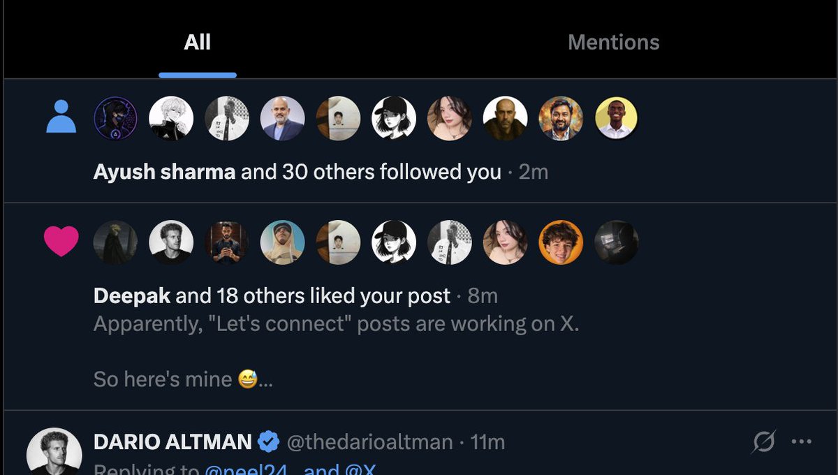 neel24_'s tweet photo. Well, seems like “let’s connect” posts actually work on X 😂

Went from putting myself out there to hitting my follow limit. Didn’t expect that!

Can we hit 200 followers today? 👀

If you’re into AI, tech, startups, or GTM, let’s connect 🤝

Tell me what you’re building 👇 https://t.co/MBpQ99PAmc