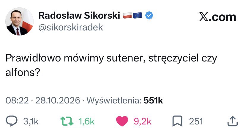salekk860's tweet photo. Piszesz: sutener, stręczyciel, alfons - a cała Polska wie o co kaman.😅 https://t.co/nLB9lhbPK2