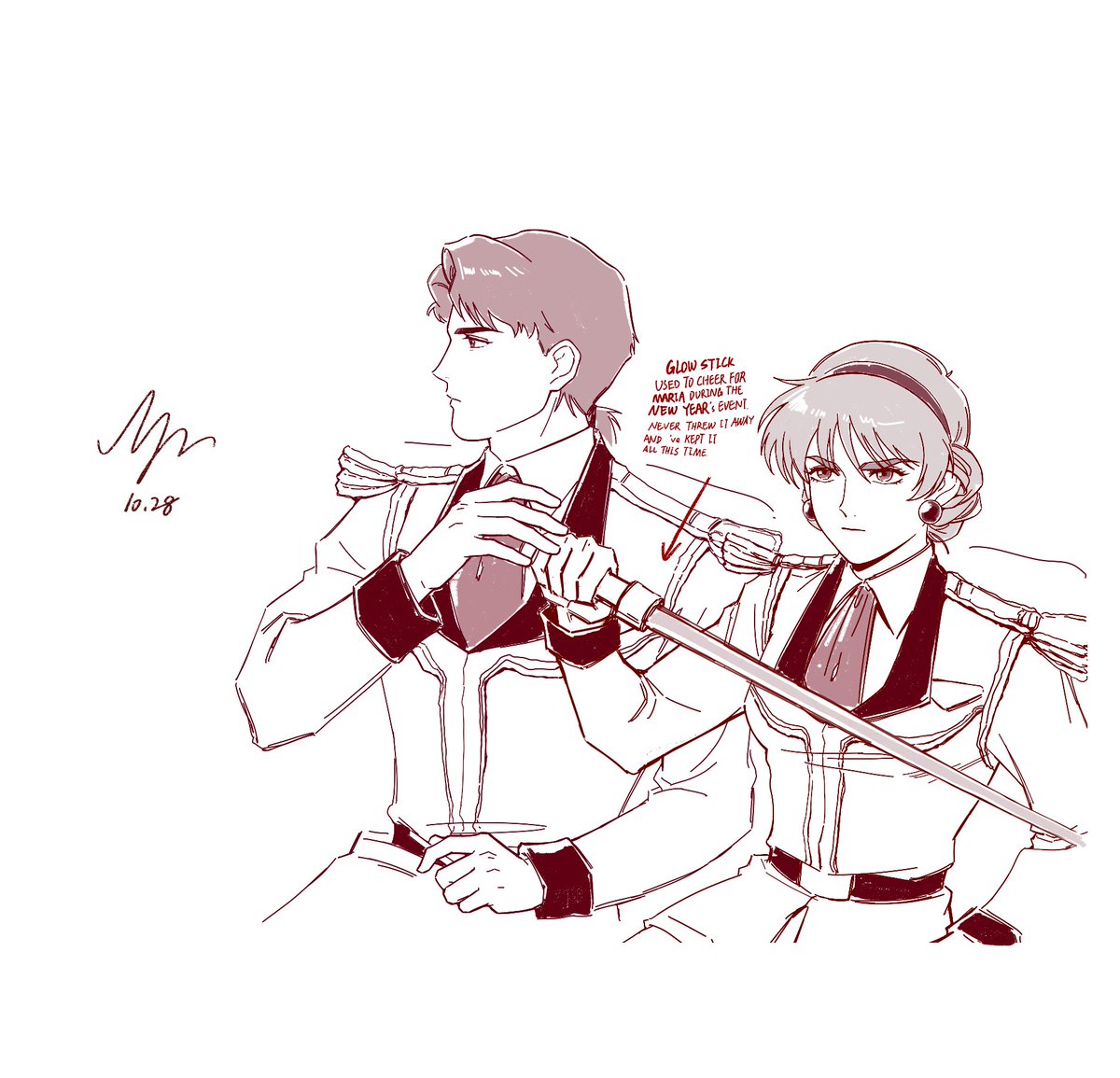 megamega198605's tweet photo. zanscare指挥部今年最平静的一天

katejina手里的东西：荧光棒，新年活动时用来给玛利亚女王打call的道具，一直没丢，留到了现在

 #Vガンダム #カテジナ・ルース #クロノクル・アシャー https://t.co/h66o3P7MXS