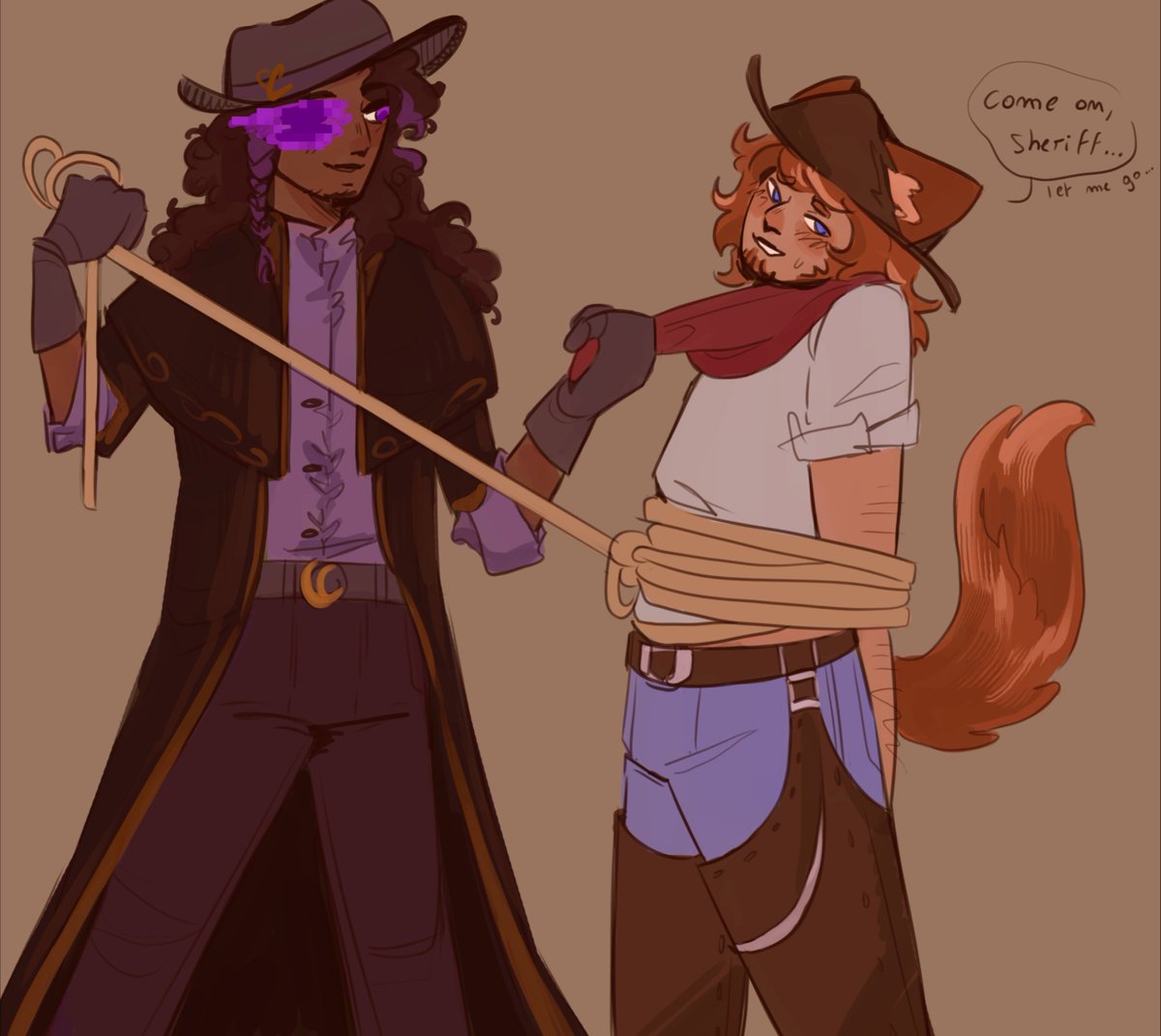 tistic_artist's tweet photo. They're playing cowboys and bandits #ashwron #assassinduo https://t.co/ZauRUrYuAc