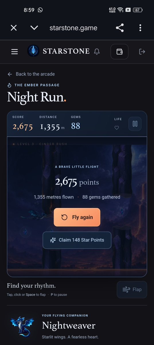 aayushayu77's tweet photo. What makes @StarstoneTales stand out?🩷
For me, it’s the variety of mini-games packed into one fantasy world! 🎮
I tried Night Run, Gem Miner, Naga Chase, and Reaction Test, but Night Run stole the show. 🐉💎
@enjin #StarstoneUGC
My score and experience shared in comment 👇🏼 https://t.co/X5DSRwRuIl