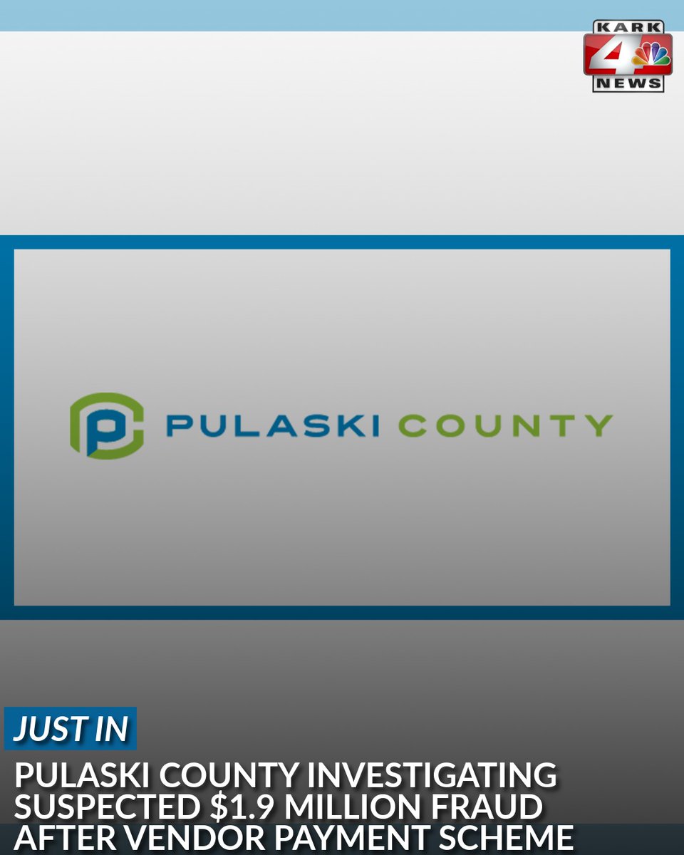 KARK4News's tweet photo. Officials say $1.9 million in public funds was diverted in Pulaski County following a fraudulent email that changed bank details for Turn Key Health Clinics, LLC. More on this story is at the 🔗 in the bio. https://t.co/dOFpdvR9Mb