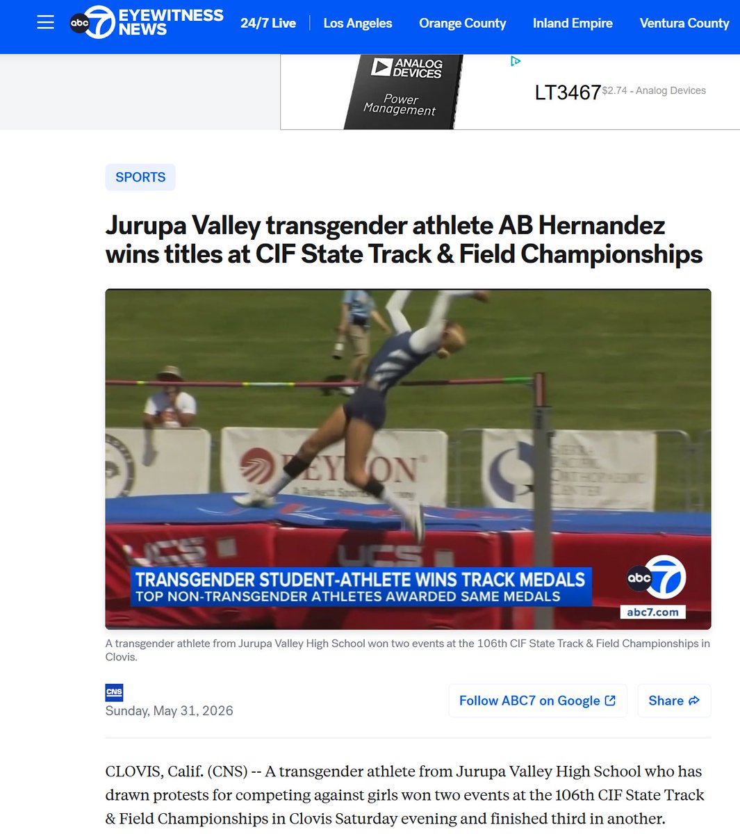 _ExitTheLeft's tweet photo. "...the transphobic right over trans women in sports is 100% a boogeyman manufactured..."

MEANWHILE: My niece and her friends competed against this down the freeway... https://t.co/z5Kx9vSzu1
