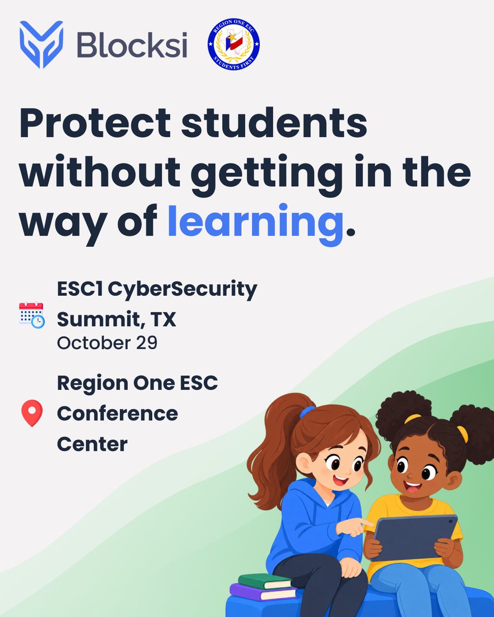 Blocksi1's tweet photo. Blocksi helps schools block inappropriate content, adapt filtering policies, and strengthen visibility across student devices.
Learn more at the ESC1 CyberSecurity Summit and see how Blocksi supports stronger Kβ12 cybersecurity.
#edtech #digitaledu #cybersecurity #Filtering https://t.co/yeKmXF42OX