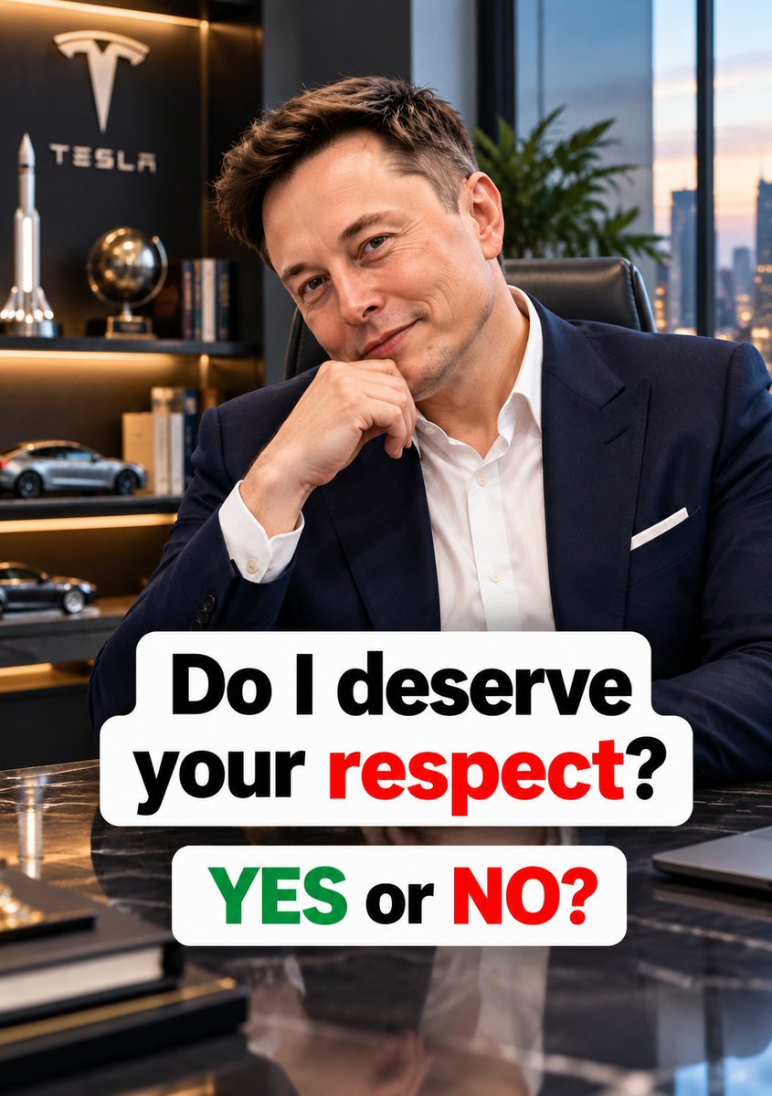 PrivateRocketEm's tweet photo. 🚀 Does Elon Musk deserve your respect? 🤔

🟢 YES 💚
🔴 NO ❤️

👇 Share your opinion! https://t.co/F4lqZRLUkt
