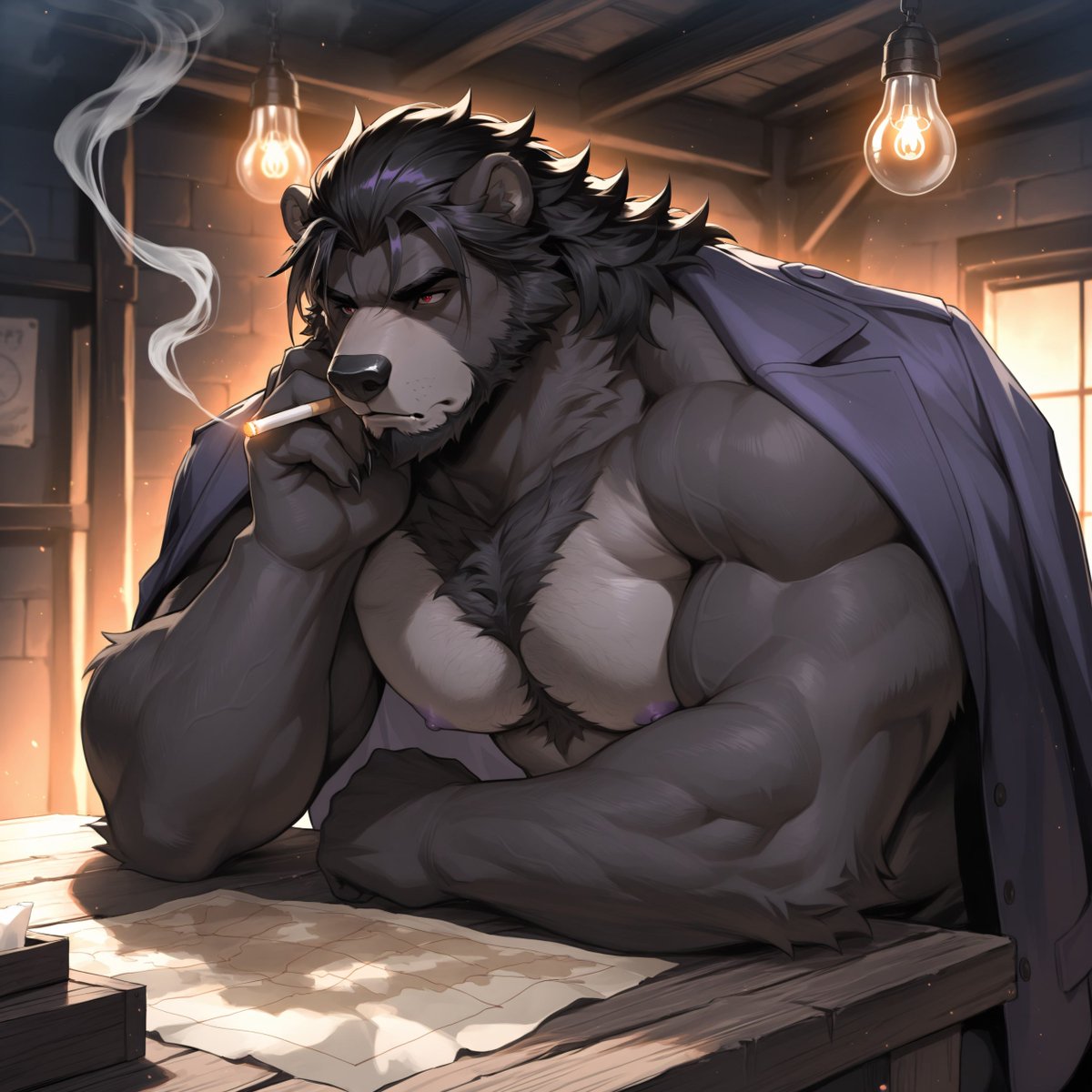 MrNocturnus's tweet photo. #furry #furryart #furryfandom #anthro #Alart #StableDiffusion #SDXL #ComfyUI #furryai #bear #ursaring #male #muscular #digitalart #generativeart #aiartcommunity #furrycommunity https://t.co/XKceH9wwo8