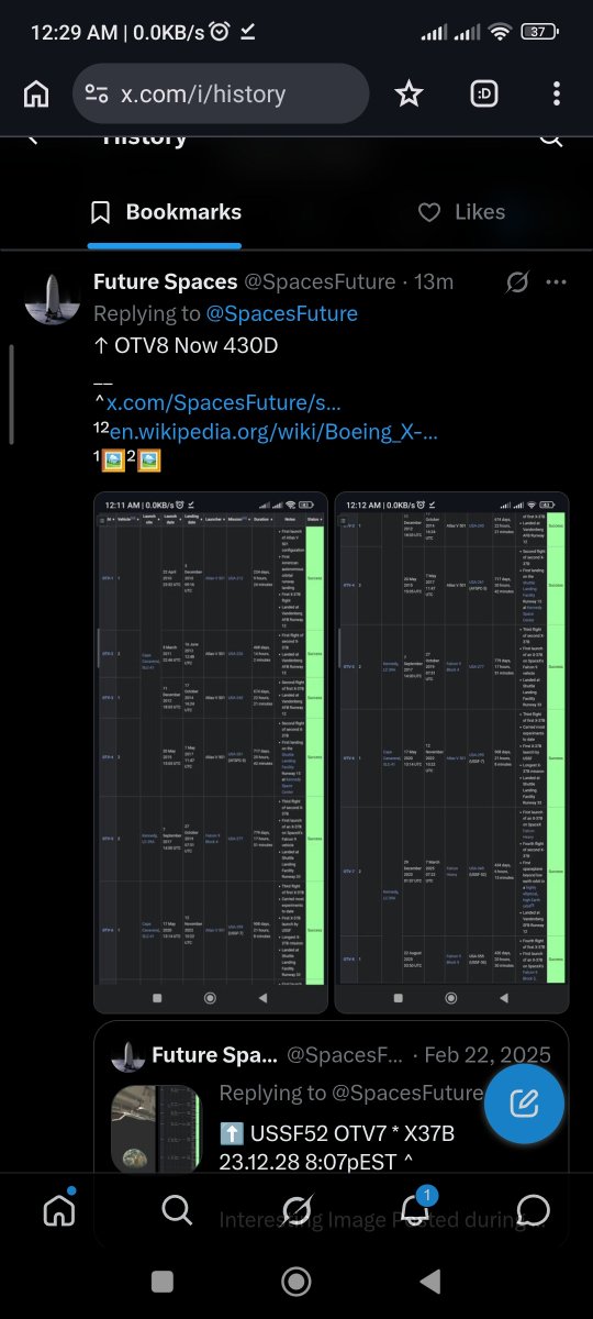 SpacesFuture's tweet photo. #CHcUS

Space Planes NewS

🇺🇸
X37B2.4  + X37B1.4 ¹🟩430D
DC101.1 Tenacity ² SSC-1 VC4L 🔲

🇨🇳
CSSHQ 4 ³🟩262D
HL Haolong 1 ⁴ ZQ3 Award🔲

⁴https://t.co/n808JVyKj3
³https://t.co/xnE0vFTDxA
²https://t.co/KF1C6sHL4k
¹https://t.co/YkSIHIqlbk
^https://t.co/QN1BhPPZEy
¹🖼️²🖼️
³🖼️⁴🖼️ https://t.co/emM6LAqRjg