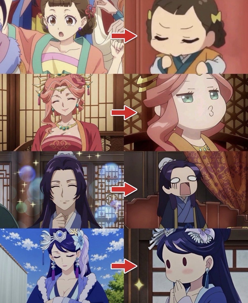AnimeePost's tweet photo. Normal vs Chibi in Apothecary Diaries https://t.co/WPhpikzSFi
