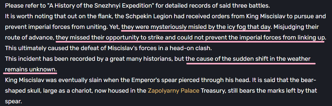 tsaritsakisser's tweet photo. WAIT!! I checked the book and yes, it seems there was indeed a mysterious icy fog blocking the legion and no one knew its cause. Honestly, this is so interesting and I wouldn't be surprised if it turns out to be Anastasya since even in the 7.1 AQ she was shown creating an icy fog https://t.co/37tdeQdeAI