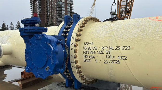 WesternStandard's tweet photo. Bearspaw South Feeder Main repairs in final stages; water restrictions begin Nov. 4

https://t.co/33n2Ror6wx https://t.co/ztL7ZUXxaY