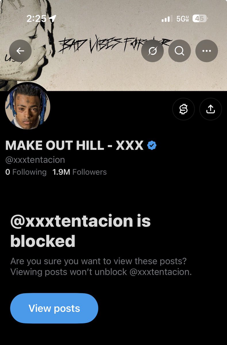 Nitrocaa's tweet photo. i got bleoodhub follow back so i blocked xxxtentacion out of excitement https://t.co/e8MSivJluF
