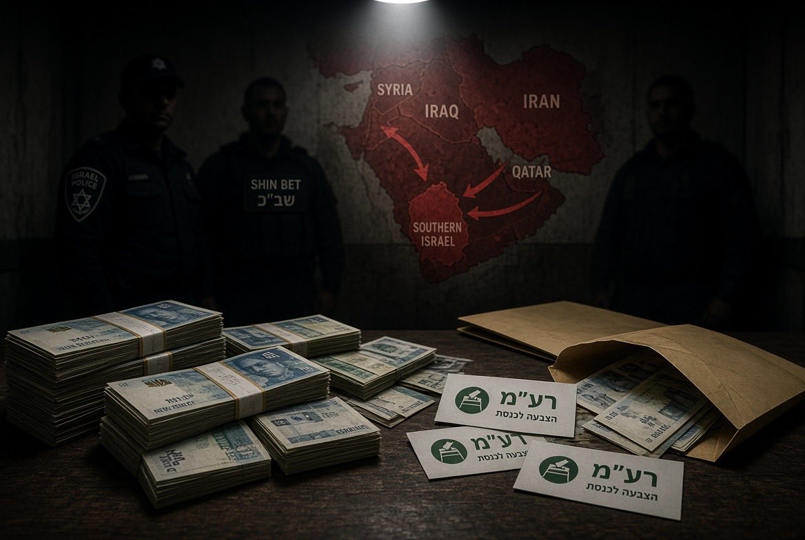 IsraelIDFend's tweet photo. 🚨 BREAKING: ENEMY STATES CAUGHT BUYING ISRAELI ELECTIONS
Israel Police + Shin Bet just exposed it:
Millions of shekels from hostile enemy regimes funneled into Arab communities to buy votes.
Three Bedouin suspects already arrested on Election Day in the Negev. Cash-stuffed envelopes and Ra’am ballots in hand.
This wasn’t charity.
This was foreign sabotage of Israeli democracy.
The paper trail is real.
The networks are being hunted.
They tried to buy the election.
Israel is hunting the buyers.
#AmYisraelChai 🇮🇱