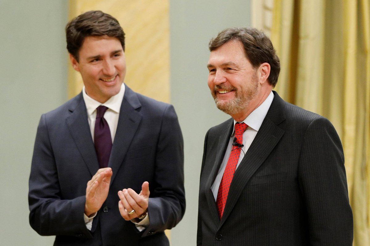 Julian_HQ1's tweet photo. Chief Justice of the Supreme Court of Canada Richard Wagner Schmoozing and bootlicking the PM who appointed him as Chief Justce, the same guy who he will soon issue a ruling on. This is how Justice works in Canada. https://t.co/jUsbosn0hN