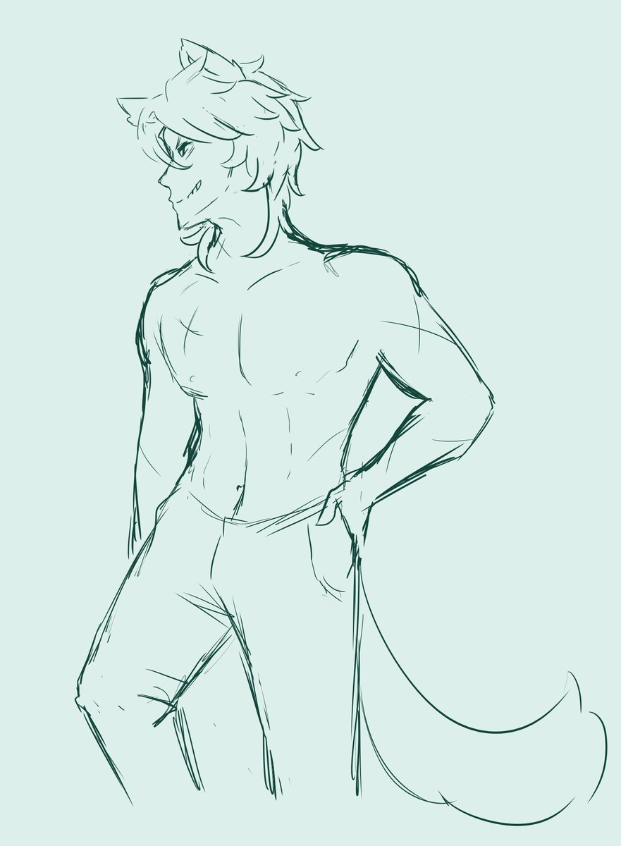 kagapop's tweet photo. i don't think i ever directly shared the initial Thwicker Thwap sketches here?

had to scrap the ears &amp; tails for the fic's plot BUT I STILL LIKE HOW THAT VARKA TURNED OUT...
(lohen will still call him his dog)
#varhen #au https://t.co/8G2FocNabi