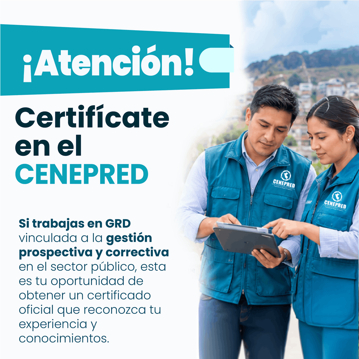 CENEPRED's tweet photo. 📣¡Postula y certifícate este 29 de octubre!

✅1️-Facilitar la actividad formativa en GRD
Link➡️ https://t.co/d7cYteyN69
✅2️-Brindar asistencia técnica en intervenciones de GRD
Link➡️ https://t.co/3fcXI2SOed

📄Lee las bases: https://t.co/jQfn5Fdxpy https://t.co/sndvbTvHoI