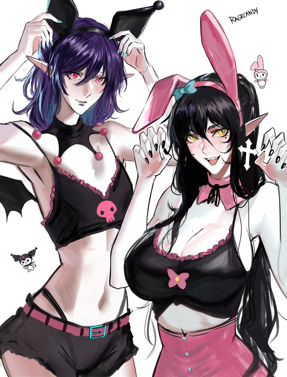ragecandyart's tweet photo. My OCs but Kuromi and my melody lol 
almost halloween! https://t.co/z9ebrozKrZ